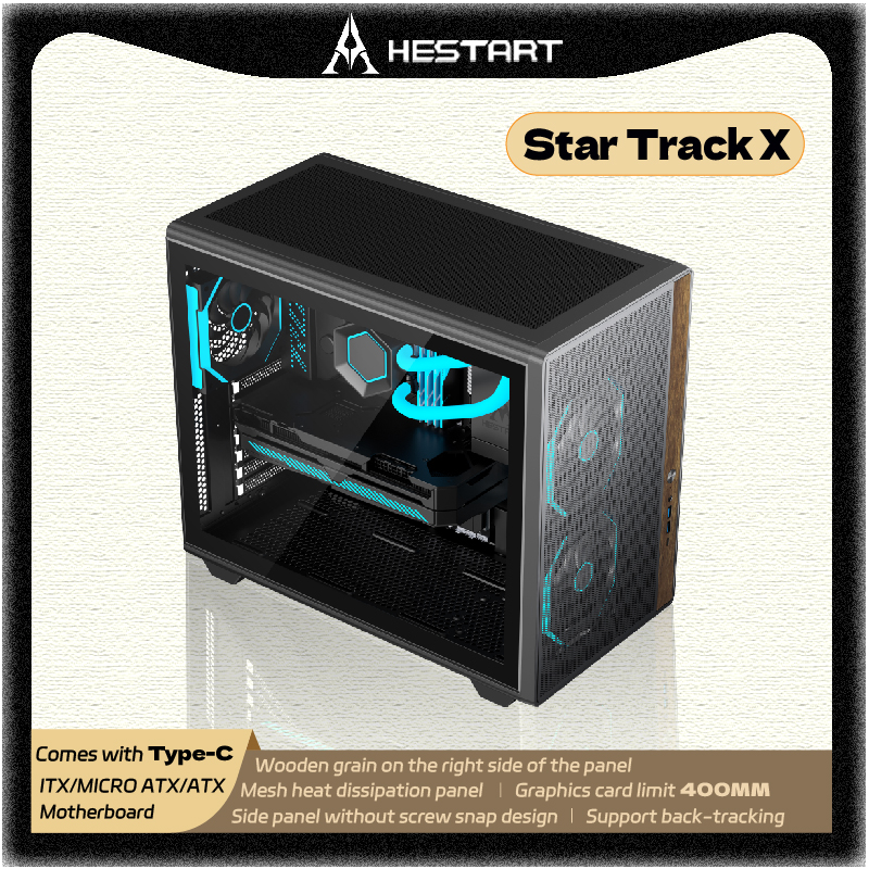 Pc Gaming Itx - HESTART Star Track X Glass Side