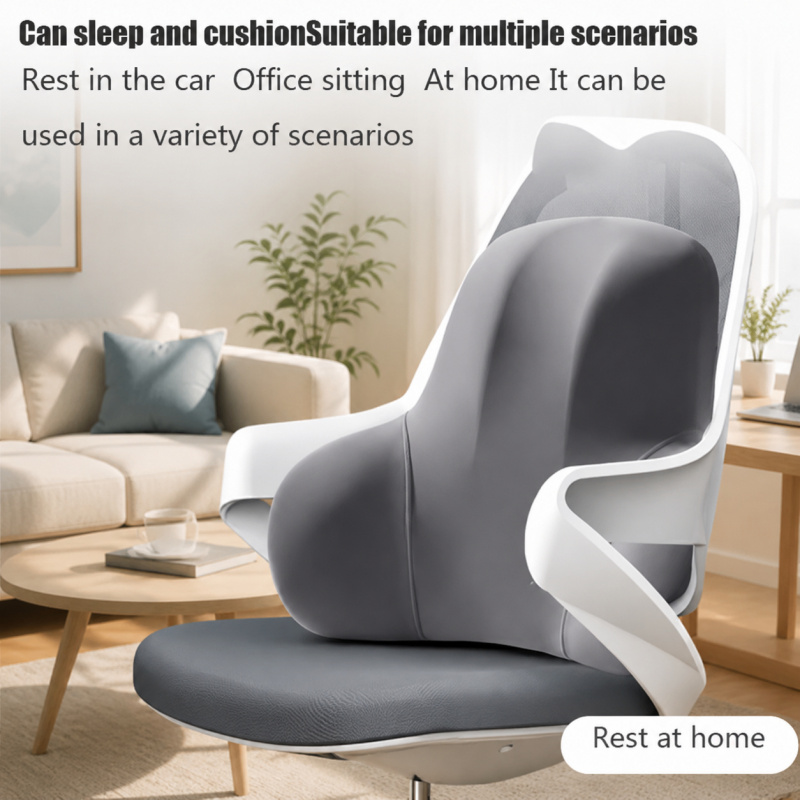 Gaming Chair Lumbar Pillow - 1pc Memory Foam Lumbar Cushion, Multi-functional