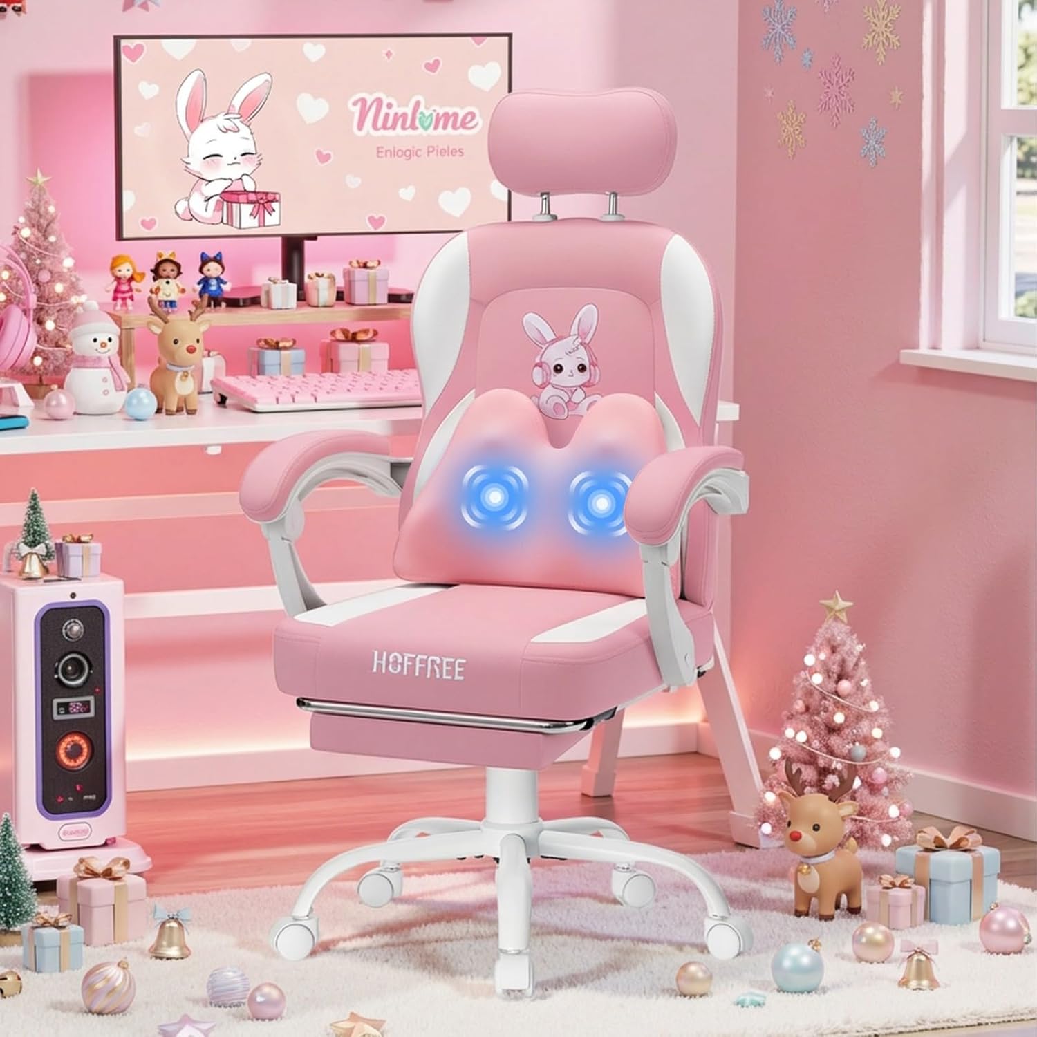 Gaming Chair Lumbar Pillow - Kids Computer Gaming Chair for Girl