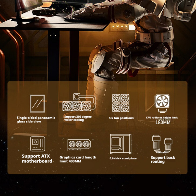 HESTART Star Track X Glass Sid - مراجعة Pc Gaming Itx وسعره