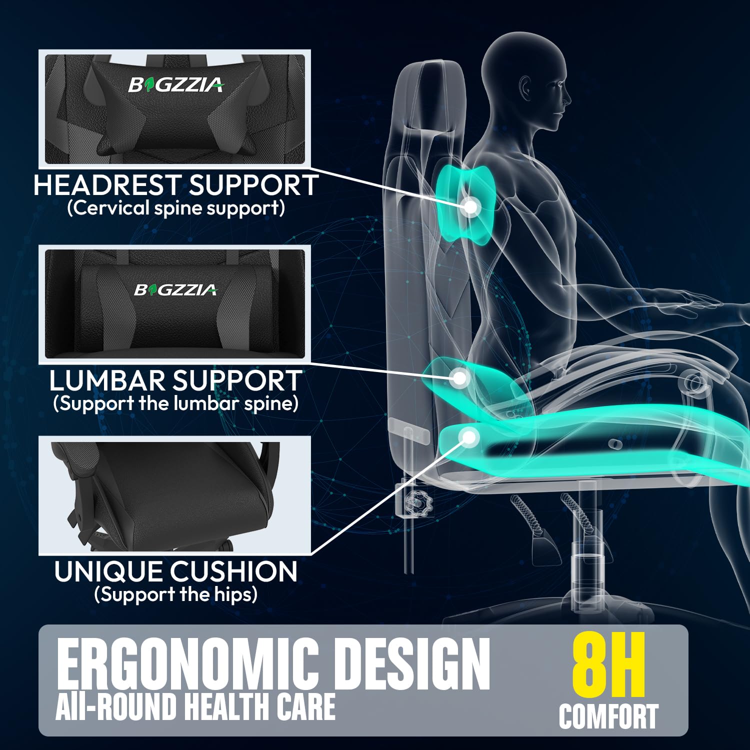 Gaming Chair with Heated Cushi - مراجعة Gaming Chair Lumbar Pillow وسعره