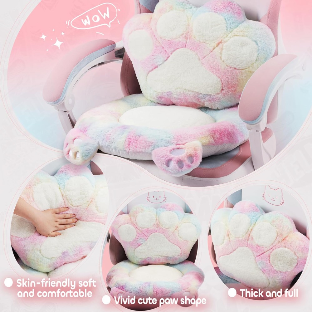 Gaming Chair Cute with Cat Ear - مراجعة Gaming Chair Lumbar Pillow وسعره