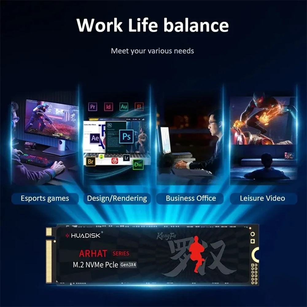 Huadisk SSD NVMe M2 1TB 512GB  - مراجعة Pc Gaming Msi وسعره