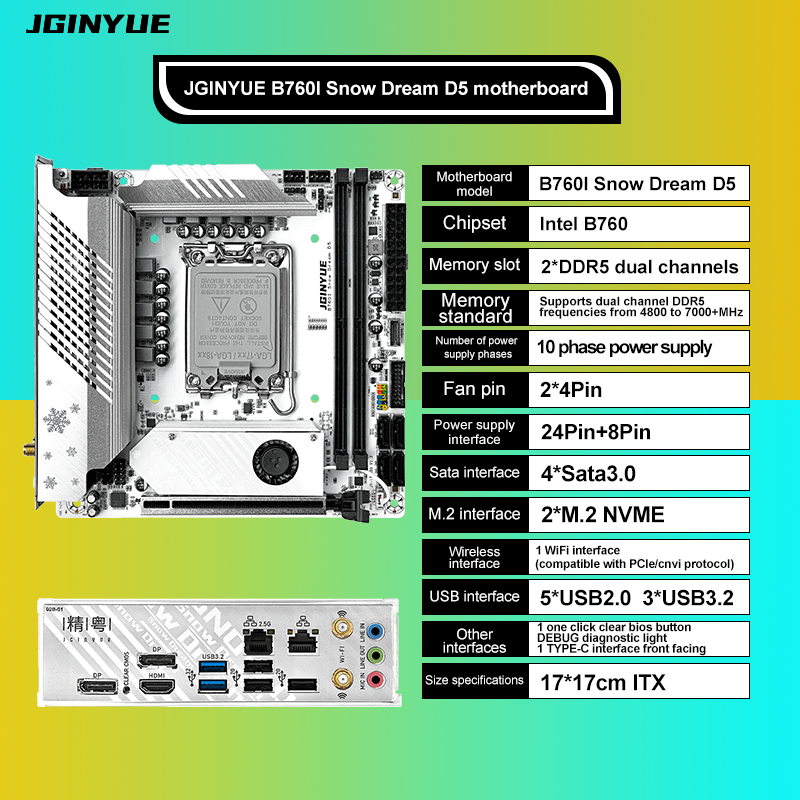 JGINYUE B760i ddr5 mini itx de - مراجعة Pc Gaming Itx وسعره