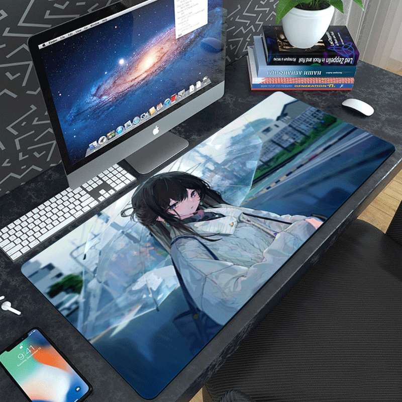 900x400mm Rainy City Anime Gir - مراجعة Pc Gaming Umbrella وسعره