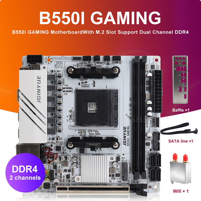 JINGYUE B550I GAMING Motherboa - مراجعة Pc Gaming Itx وسعره