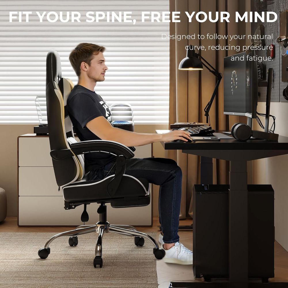 Ergonomic Gaming Chair with Lu - مراجعة Gaming Chair Lumbar Pillow وسعره