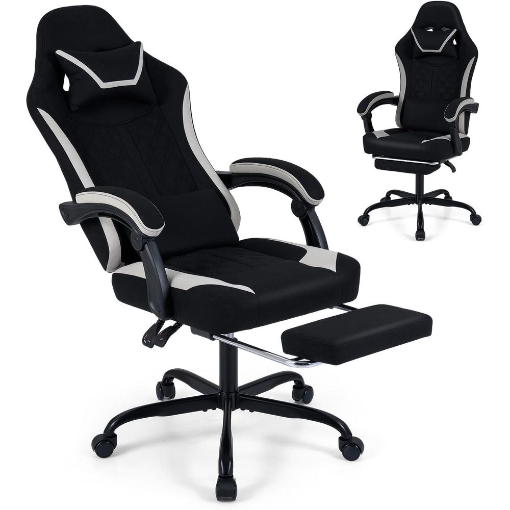 Ergonomic Gaming Chair with Fo - مراجعة Gaming Chair Lumbar Pillow وسعره