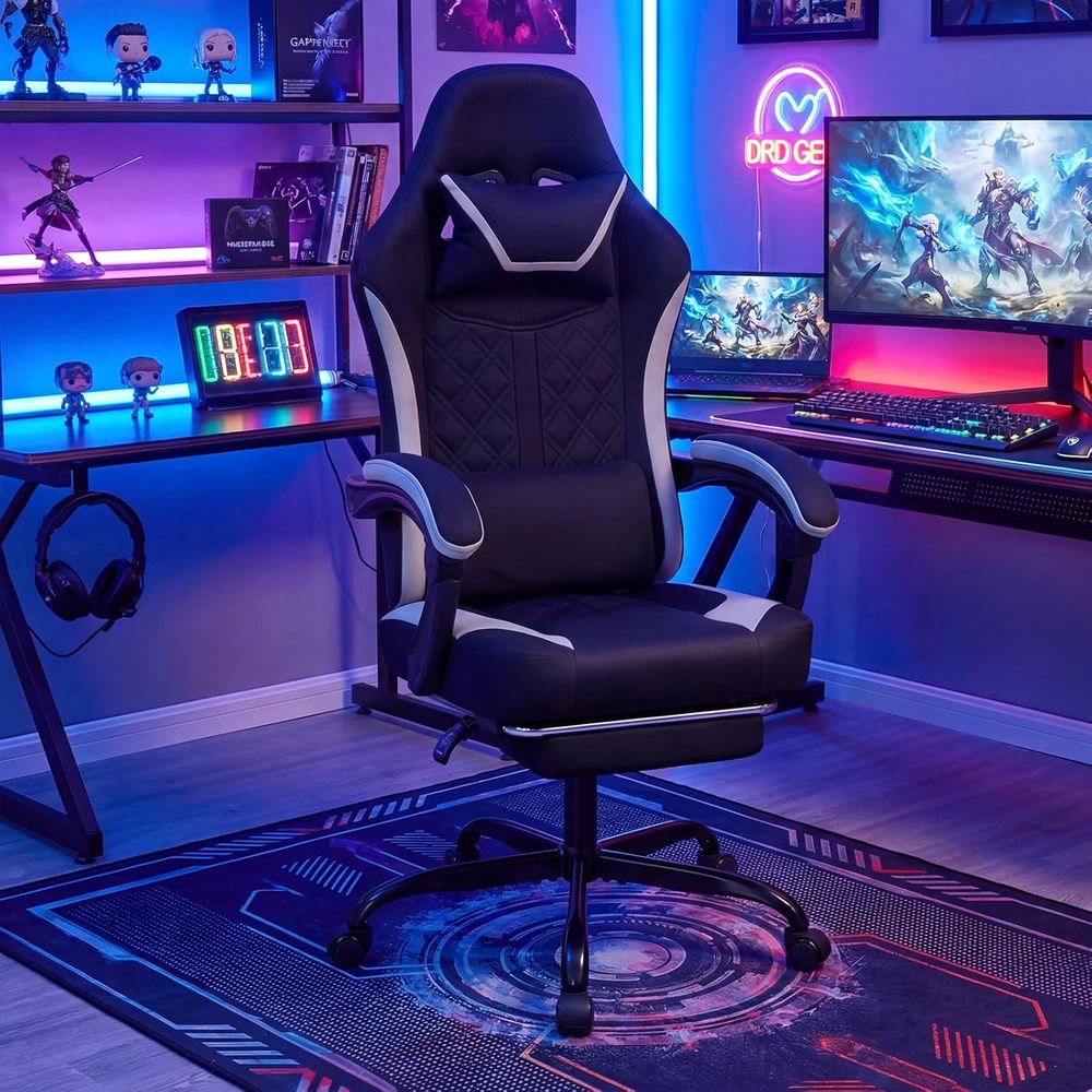 Ergonomic Gaming Chair with Fo - مراجعة Gaming Chair Lumbar Pillow وسعره