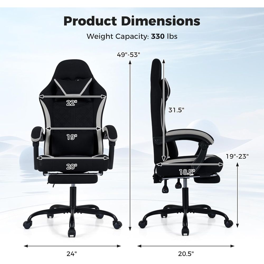 Ergonomic Gaming Chair with Fo - مراجعة Gaming Chair Lumbar Pillow وسعره