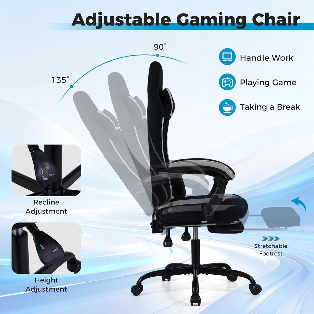 Ergonomic Gaming Chair with Fo - مراجعة Gaming Chair Lumbar Pillow وسعره
