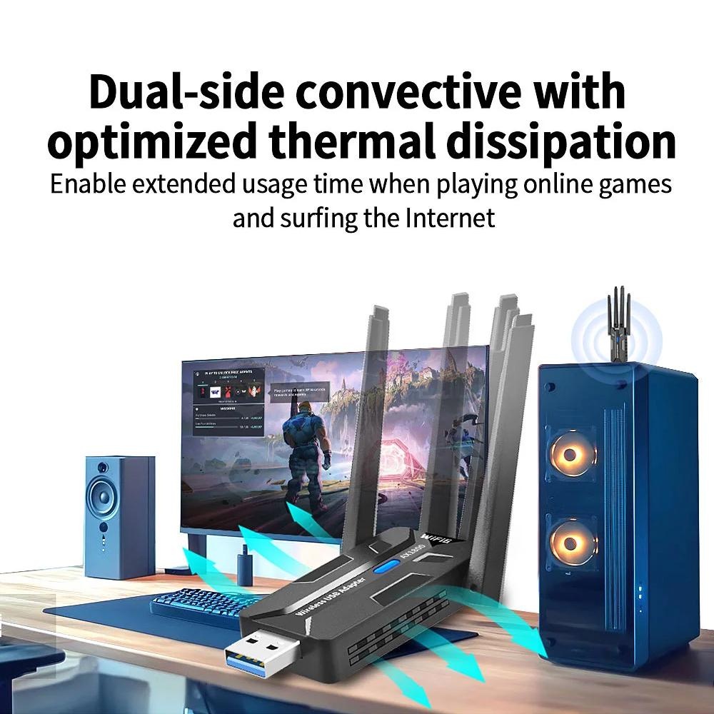 WiFi 6 USB Adapter 1800Mbps Du - مراجعة Pc Gaming Laptop وسعره