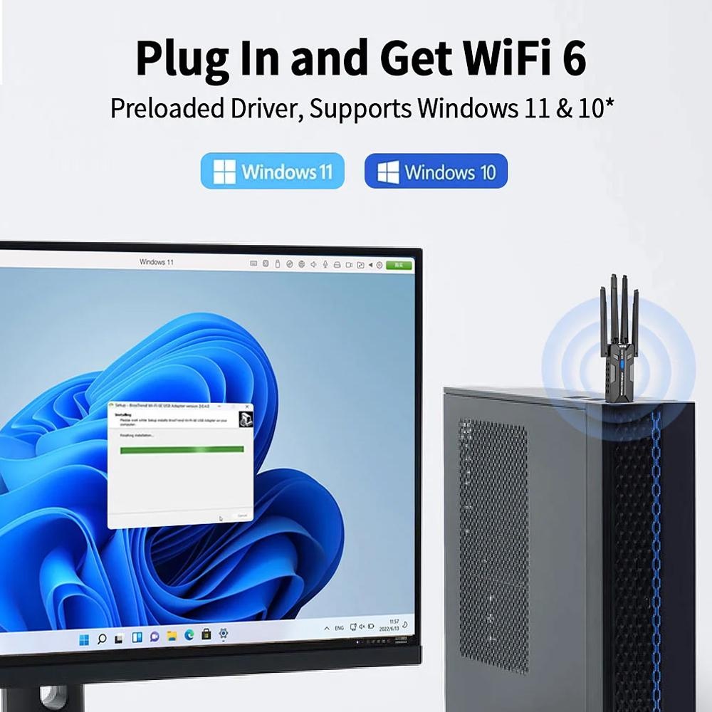 WiFi 6 USB Adapter 1800Mbps Du - مراجعة Pc Gaming Laptop وسعره